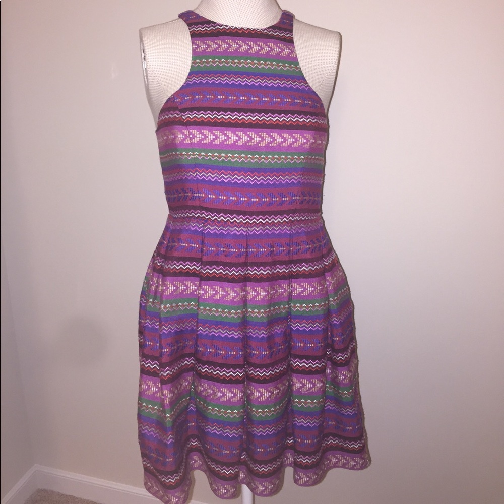 Talulah racerback embroidered pleated mini
